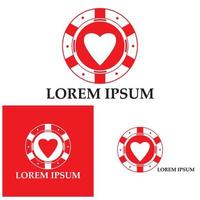 Casino-Chip-Symbol Poker-Chip-Vektor-Symbol-Logo Casino-Chips für Poker oder roulette.Vektor-Illustration isoliert auf weißem Hintergrund vektor