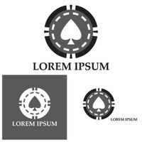 casino chip ikon poker chip vektor ikon logotyp kasino marker för poker eller roulette.vector illustration isolerad på vit bakgrund