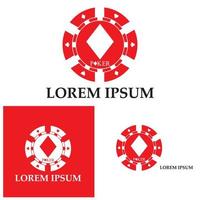 casino chip ikon poker chip vektor ikon logotyp kasino marker för poker eller roulette.vector illustration isolerad på vit bakgrund