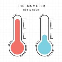 Sammlungsvektor für heiße und kalte Thermometer vektor