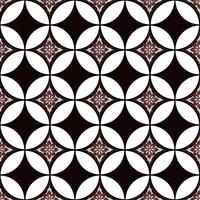javanesischer Batik Kawung nahtloses Muster mit Blume vektor