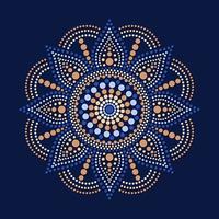 prickmålning möter mandalas. aboriginal stil av prickmålning och kraften i mandala. dekorativ blomma vektor