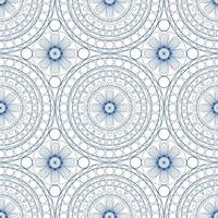 Mandala Musterdesign Vektor. ein symmetrisches rundes blaues Ornament. ethnische Auslosung vektor