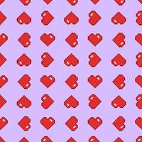 Vektor nahtlose Muster von Herzen. heller Pixelhintergrund. Liebe. Valentinstag. Druck kann für Hochzeitseinladungen, Umschläge, Postkarten, Tapeten verwendet werden