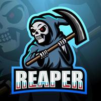 Reaper-Schädel-Maskottchen-Esport-Logo-Design vektor