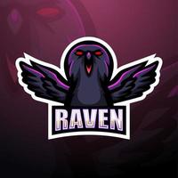 raven esport maskot-logotypdesign vektor