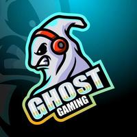 Ghost-Gaming-Maskottchen-Esport-Logo-Design vektor