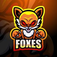 fox mascot esport logotypdesign vektor