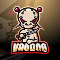 Voodoo-Maskottchen-Esport-Logo-Design vektor