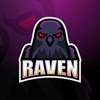 Raben-Esport-Maskottchen-Logo-Design vektor