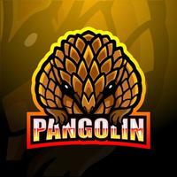 pangolin maskot esport logotypdesign vektor