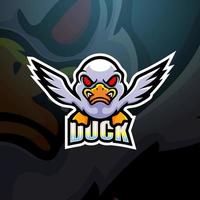 Duck mascot esport logotypdesign vektor