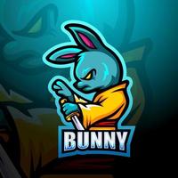 ninja bunny maskot esport logotypdesign vektor