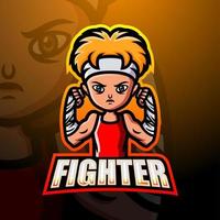 fighter maskot esport logotypdesign vektor