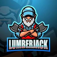 Lumberjack maskot esport logotypdesign vektor