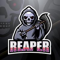 Reaper-Schädel-Maskottchen-Esport-Logo-Design vektor