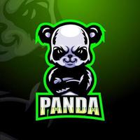 panda maskot esport logotypdesign vektor