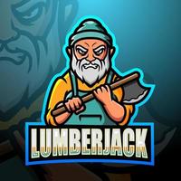 Lumberjack maskot esport logotypdesign vektor