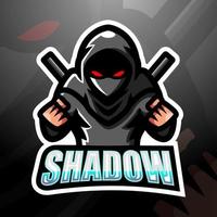 Schatten-Maskottchen-Esport-Logo-Design vektor