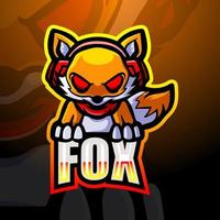 Fox-Gaming-Maskottchen-Esport-Logo-Design vektor