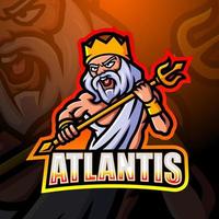 atlantis maskot esport logotypdesign vektor