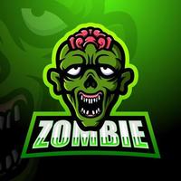 zombie-maskottchen-esport-logo-design vektor