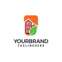 Fastighetsblad Bygglogo Designmall vektor