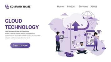 molnteknik illustration för webben, webbgränssnitt, webbplats, webbgrafisk mall vektor fullt redigerbar design