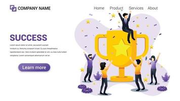 Erfolgsillustration für Web, Webinterface, Website, vollständig bearbeitbares Design des Webgrafikschablonenvektors vektor