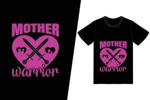 moder krigare t-shirt design. glad mors dag t-shirt design vektor. för t-shirttryck och andra användningsområden. vektor