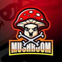 Pilz-Maskottchen-Esport-Logo-Design vektor