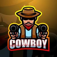 cowboy maskot esport logotyp design vektor