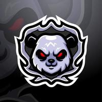 Panda-Kopf-Maskottchen-Esport-Logo-Design vektor