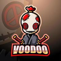 Voodoo-Maskottchen-Esport-Logo-Design vektor