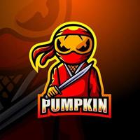 samurai pumpa maskot esport logotyp design vektor