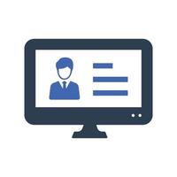 Online-Profilsymbol. Monitorsymbol für Ihre Website, Logo, App, UI-Design vektor