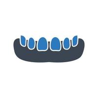 tand tandvård ikon, falska tänder symbol för din webbplats, logotyp, app, ui design vektor