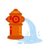 Feuerhydrant. flache karikaturillustration. rotes Symbol des Feuerlöschwerkzeugs. vektor