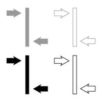 Offset-Bildmusterbezeichnung auf dem Tapetensymbol-Icon-Gliederungssatz schwarzgraue Farbvektorillustration flaches Stilbild vektor