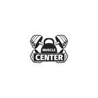 muskel center logotyp mall vektor