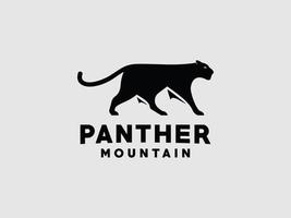 Minimaler Panther mit Berglogo zu verkaufen. Das Design vermittelt Stärke, stark, elegant, luxuriös, zeitlos, solide, vertrauensvoll und professionell. Dieses Signet eignet sich für Vermögensverwaltung, Kapital vektor