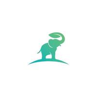 Elefant-Blatt-Logo-Vektor-Bild vektor