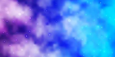 ljusrosa, blå vektorbakgrund med färgglada stjärnor. vektor