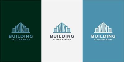Gebäudelogo-Designvorlage, Bauwesen, Immobilien, einfacher, moderner Gebäudelogovektor vektor