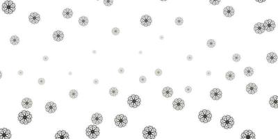 hellgraue Vektor-Gekritzelschablone mit Blumen. vektor