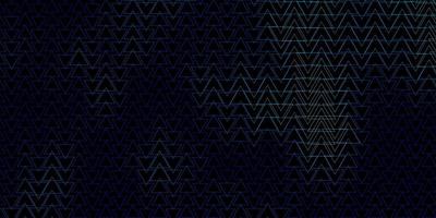 dunkelblaue Vektorschablone mit Kristallen, Dreiecken. vektor