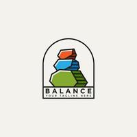 balancierender stein minimalistisches linienkunst-logo-design vektor