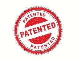 Patentstempel im Gummistil, rotes rundes Grunge-Patentschild, Gummistempel auf Weiß, Vektorillustration vektor