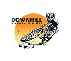 Downhill-MTB-Kunstwerk vektor