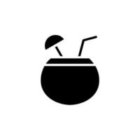 Kokosnussgetränk, Saft solide Symbol Vektor Illustration Logo Vorlage. für viele Zwecke geeignet.